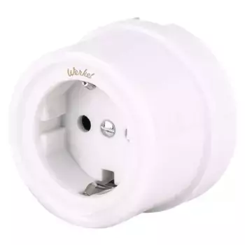 Розетка с заземлением Werkel Ретро белый W5671001 4690389166792