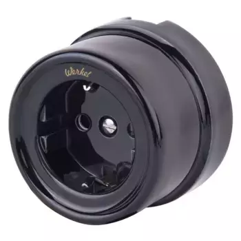 Розетка с заземлением Werkel Ретро черный W5671008 4690389166808