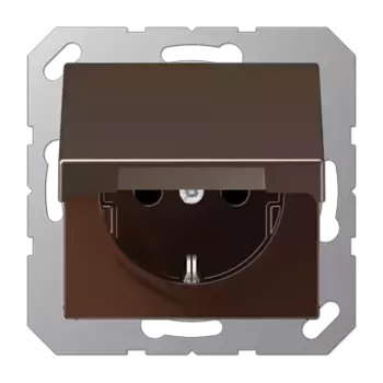 Розетка Schuko с крышкой и шторками Jung A1520BFKIKLMO