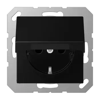 Розетка Schuko с крышкой Jung A1520BFKLSWM