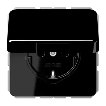 Розетка Schuko с крышкой Jung CD1520BFKLSW