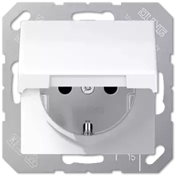 Розетка Schuko с крышкой Jung EP1420KLWWM