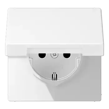 Розетка Schuko с крышкой Jung LS1520BFKLWWM