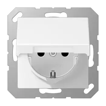 Розетка штепсельная Schuko Jung A1520BFKIKLWWM