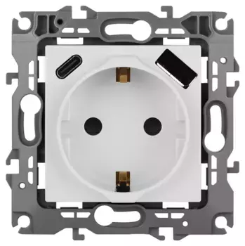 Розетка со шторками с USB type-A+C Эра 12-4108-01 Б0067752