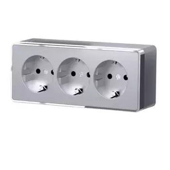 Розетка тройная с заземлением и шторками Werkel Gallant серебряный W5073106 4690389167195
