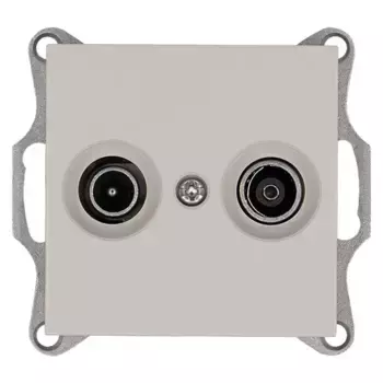 Розетка TV+FM Ф9.5mm оконечная с накладкой, цвет Тауп Jasmart G6204T