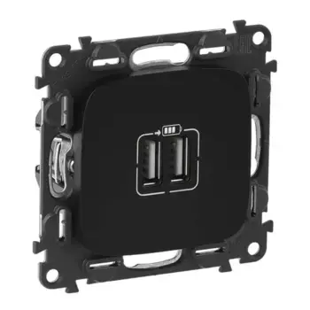 Розетка USB двойная Legrand Valena Allure 240V/5V 1500mA антрацит 754998