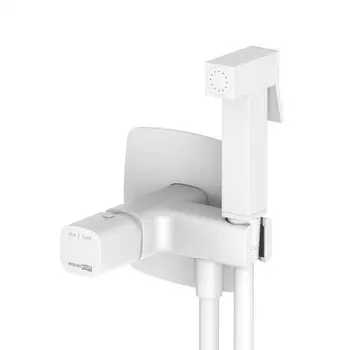 Гигиенический душ Wasserkraft Saale 9538 со смесителем, С ВНУТРЕННЕЙ ЧАСТЬЮ, белый soft-touch