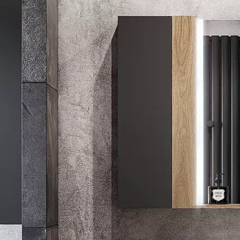 Шкаф подвесной Aquaton Терра 24 светлое дерево-серый