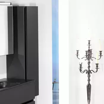 Шкаф пенал для ванной Armadi Art Vallessi антрацит, матовый