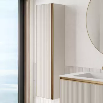 Шкаф-пенал для ванной Armadi Art Quatro cashmere fugа, профиль matt gold