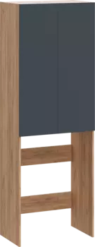 Шкаф-пенал для ванной DIWO Суздаль 66 напольный над стиральной машиной, 66x190x40, дуб вотан, антрацит