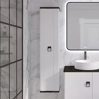 Шкаф пенал для ванной Grossman Norma 30 белый глянец