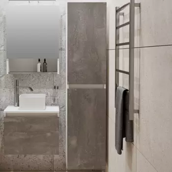 Шкаф пенал для ванной Runo Бари 35 железный камень