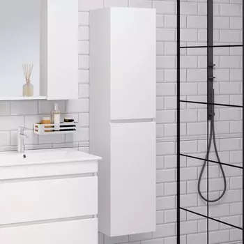 Шкаф пенал для ванной Runo Манхэттен белый