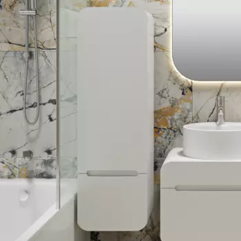 Шкаф пенал для ванной Runo Ницца 35 правый белый