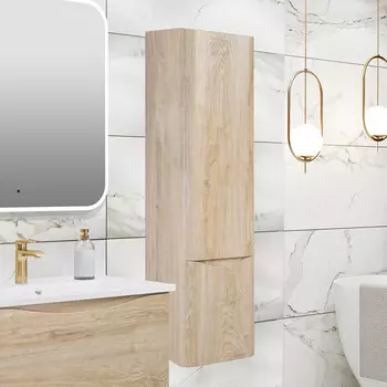 Шкаф пенал для ванной Runo Тоскана светлое дерево