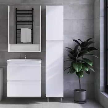 Шкаф пенал для ванной VIANT Мальта белый