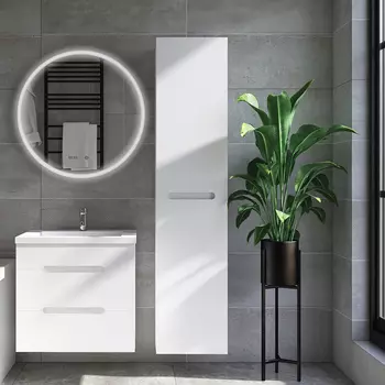 Шкаф пенал для ванной VIANT Марсель подвесной, белый