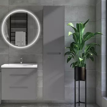 Шкаф пенал для ванной VIANT Марсель подвесной, графит