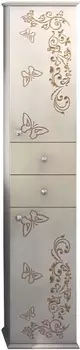 Шкаф-пенал Misty Бабочка 35 R бежевый, патина