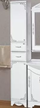 Шкаф-пенал Misty Рига белый с серебром L