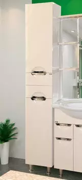 Шкаф-пенал Misty Жасмин 35 L бежевая эмаль, с корзиной