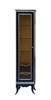 Шкаф-пенал напольный Misty Анжелика 40 L черный с серебром