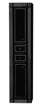 Шкаф-пенал напольный Misty Venezia 40 R черный, серебро