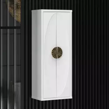 Шкаф-пенал Opadiris Ибица подвесной 45 белый, фурнитура золото