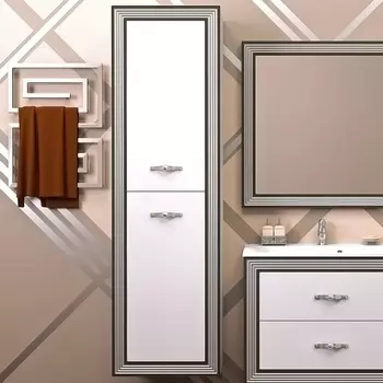 Шкаф-пенал Opadiris Карат 50 белый, серебро