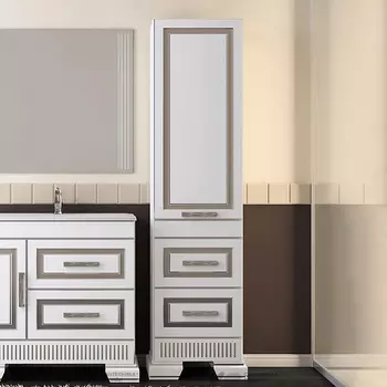 Шкаф-пенал Opadiris Оникс 49 R белый, серебро