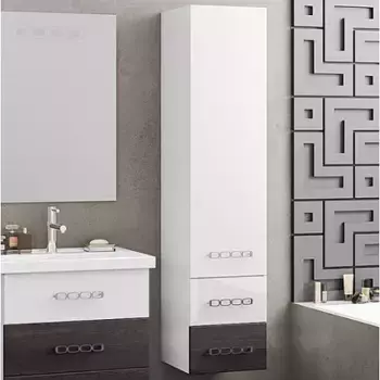 Шкаф-пенал подвесной Opadiris Боско 35 R белый, темное дерево