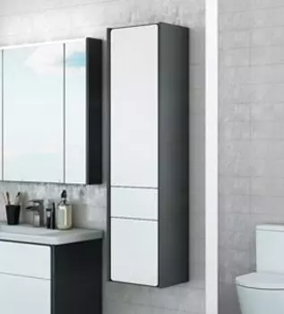 Шкаф пенал для ванной Roca Ronda белый глянец, антрацит, R