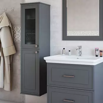 Шкаф-пенал подвесной Sanflor Модена 34 левый серый