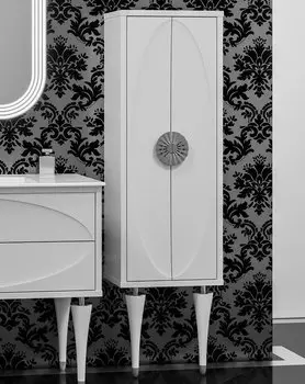 Шкаф-пенал Smile Ибица белый, фурнитура хром