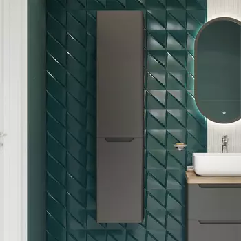 Шкаф-пенал для ванной STWORKI Берген 33, серый