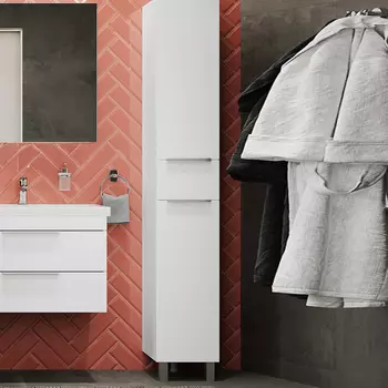 Шкаф пенал для ванной STWORKI Копенгаген 195 R белый