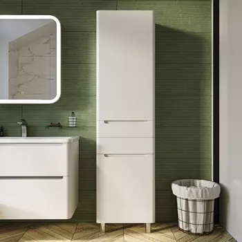 Шкаф пенал для ванной STWORKI Монтре 50, белый