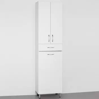 Шкаф-пенал Style Line Эко Стандарт 48 с бельевой корзиной, белый