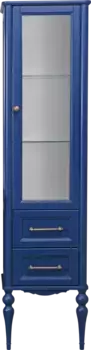 Шкаф-пенал ValenHouse Эстетика R синий ручки бронза