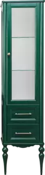 Шкаф-пенал ValenHouse Эстетика R зеленый ручки бронза