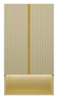 Шкаф Brevita Vega 60 подвесной, над стиральной машиной, бежевый, золото