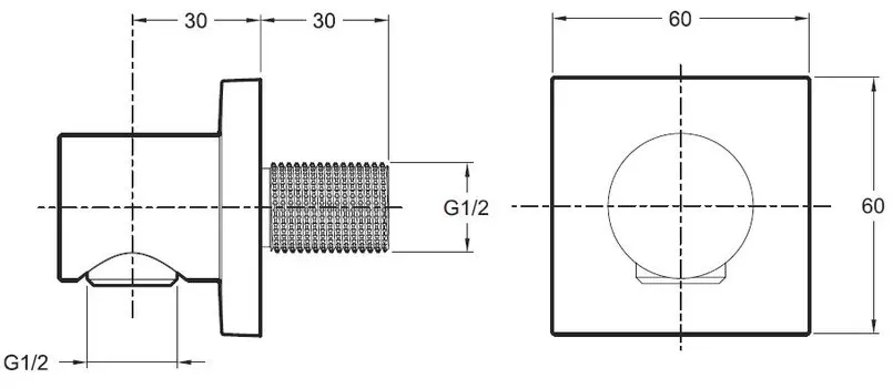 Шланговое подключение Jacob Delafon Modulo E8467-CP