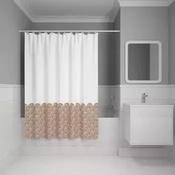 Штора для ванной IDDIS Base 180х200 BW03P18i11 белая с коричневым