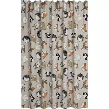 Штора для ванной IDDIS Base 180х200 серая, лисы