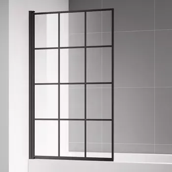 Шторка на ванну AQUAme AQM2858-L 80х140, профиль черный матовый