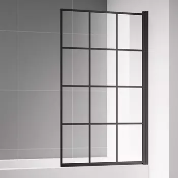 Шторка на ванну AQUAme AQM2858-R 80х140, профиль черный матовый