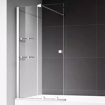 Шторка на ванну AQUAme AQM6601-2 120х140, профиль хром